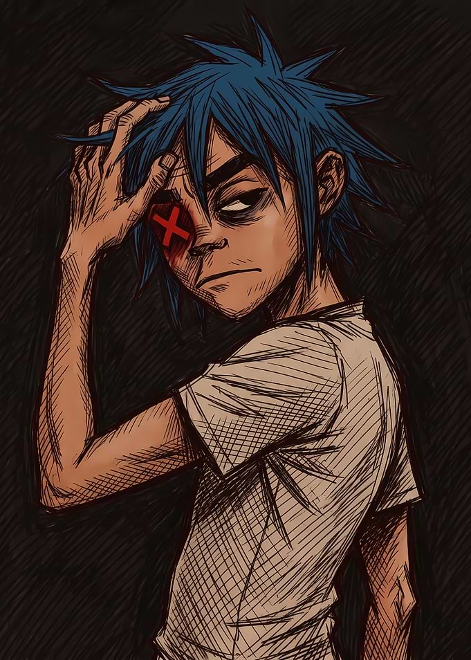 2D from Gorillaz Portrait Illustration