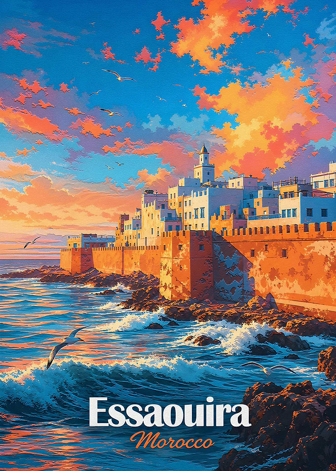 Essaouira Morocco Coastal Sunset Poster
