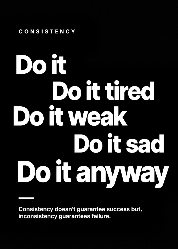 Inspirational Consistency Quote Poster