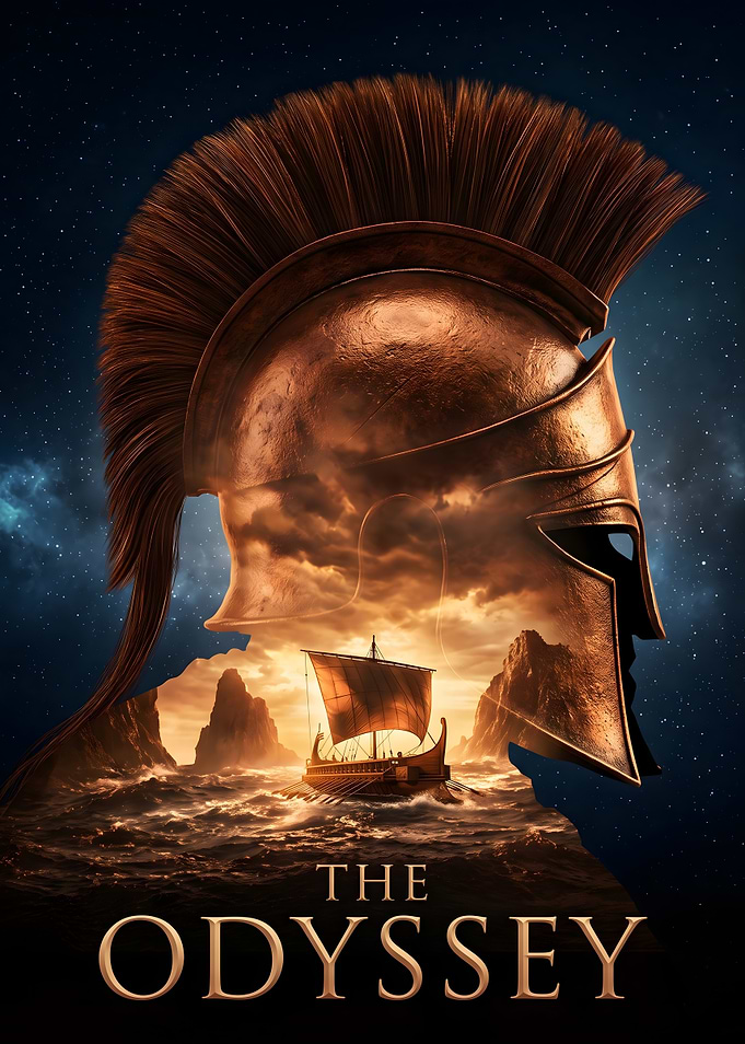 The Odyssey Spartan Helmet Poster