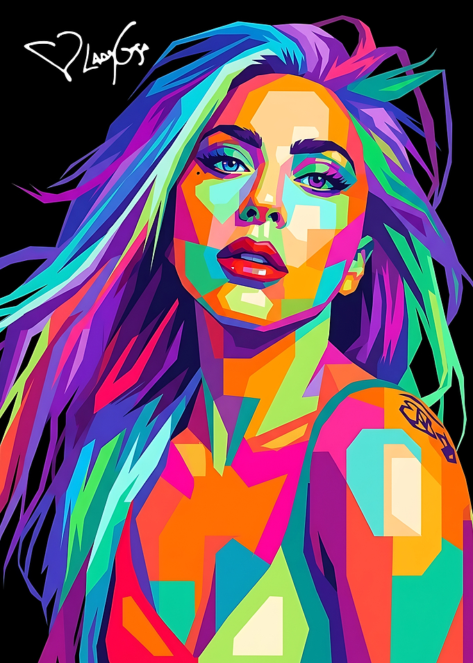 Lady Gaga WPAP Pop Art Portrait