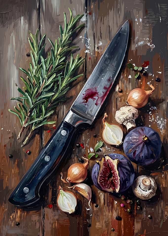 Culinary Still Life with Knife