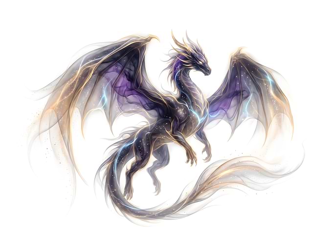 Ethereal Cosmic Dragon Illustration