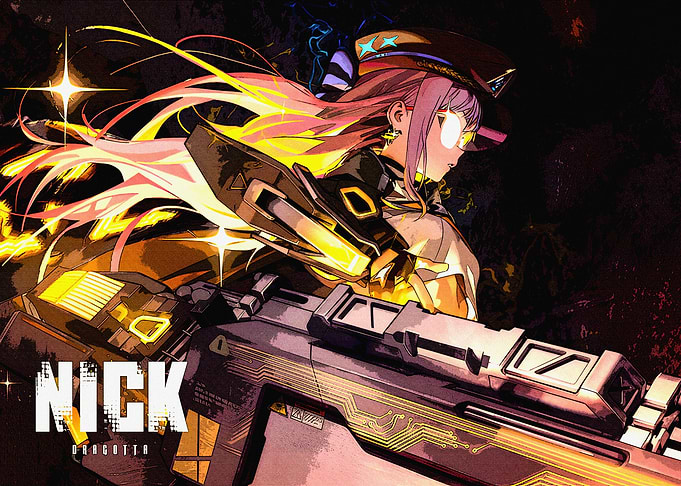 Cyberpunk Anime Girl with Heavy Weapon