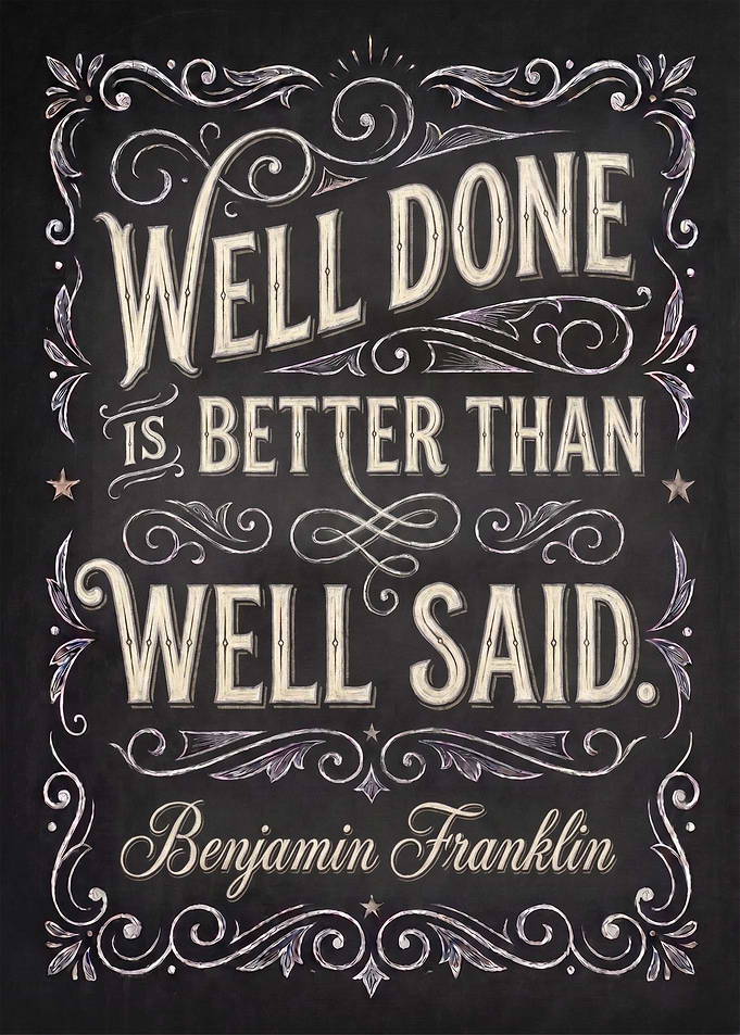 Benjamin Franklin Inspirational Chalkboard Quote