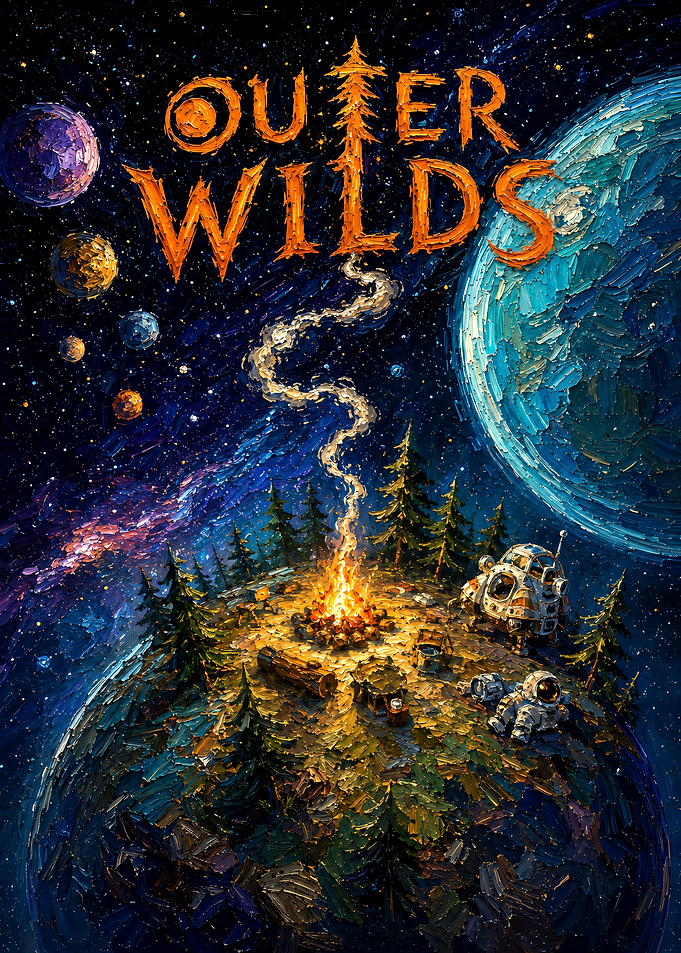 Outer Wilds Impasto Space Painting