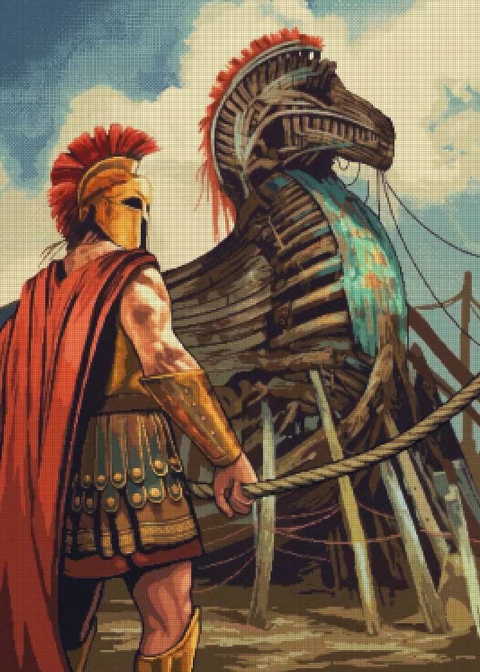 Spartan Warrior and the Trojan Horse
