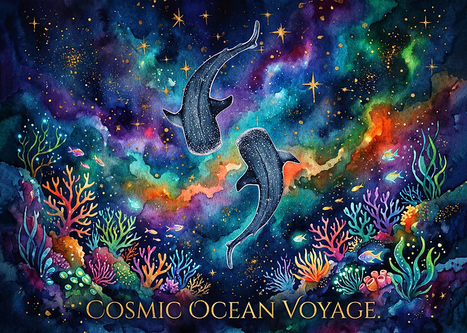 Cosmic Ocean Voyage Whale Sharks