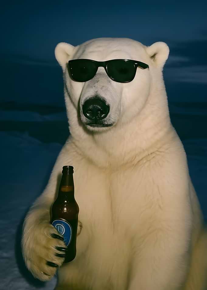 Cool Polar Bear With Beer