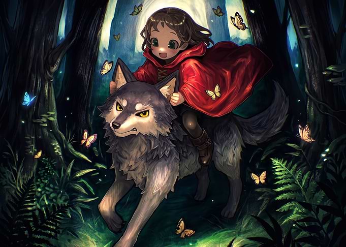 Little Red Riding Hood Riding Wolf
