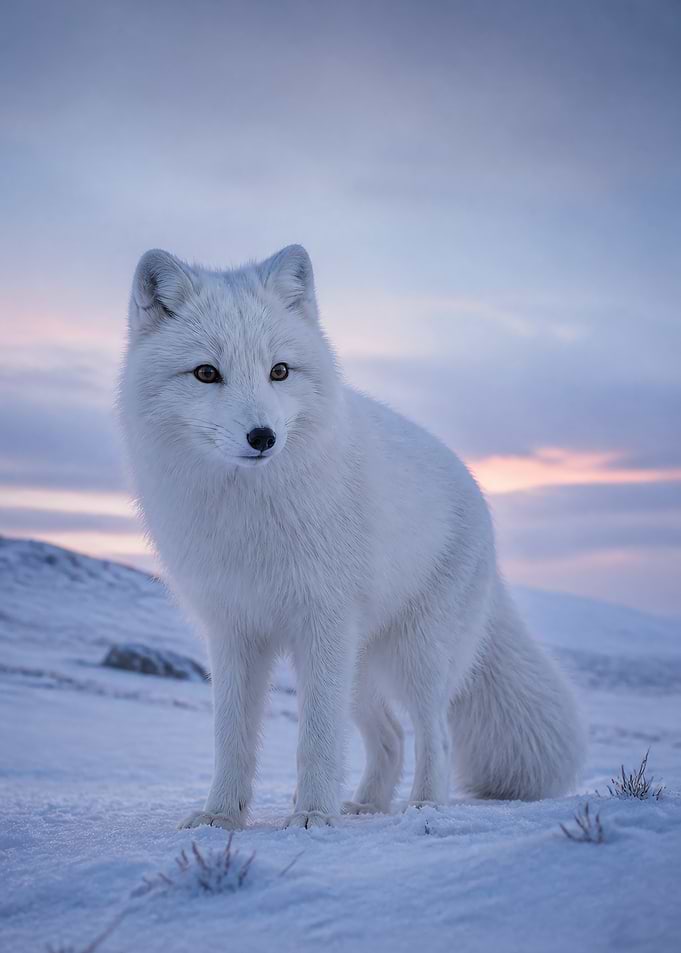 Arctic Fox in Snowy Landscape