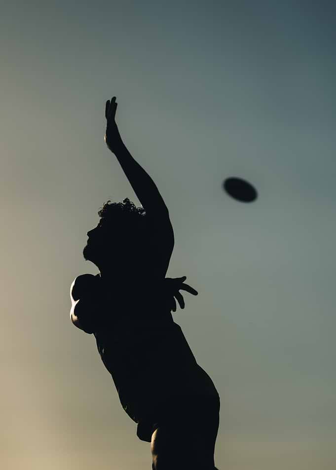 Silhouette of an athlete Throwing