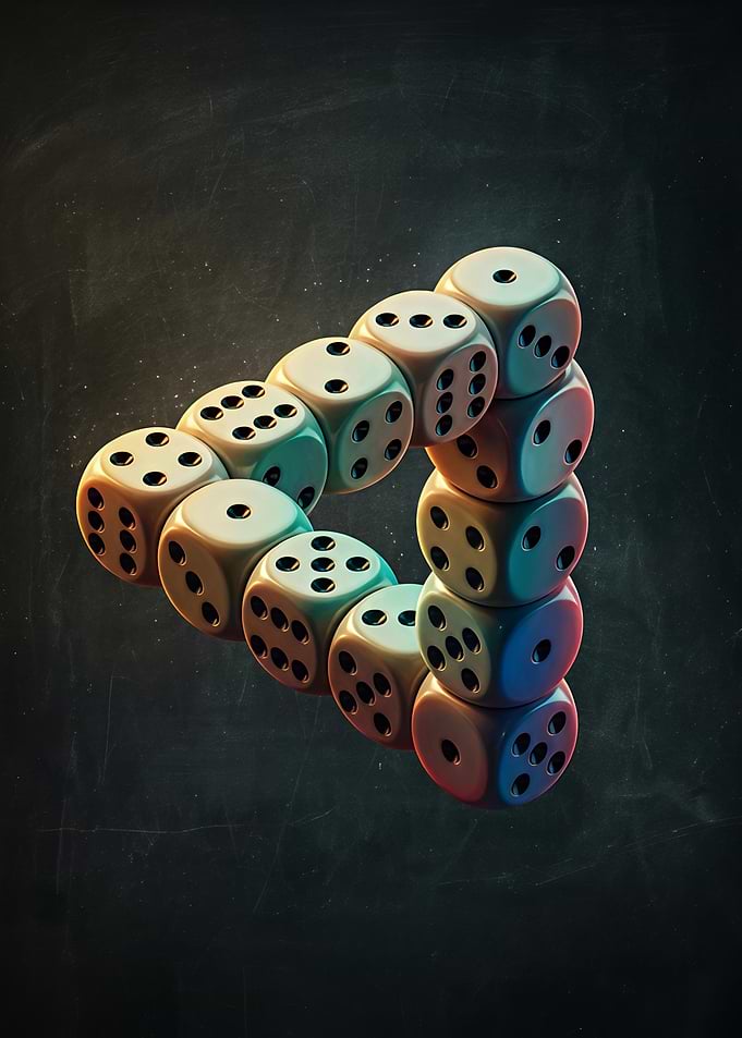 Impossible Penrose Triangle Made of Dice