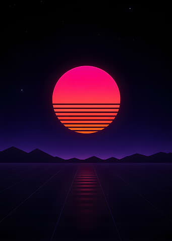 Synthwave Sunset Horizon