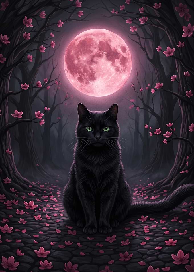 Black Cat Under Pink Moon