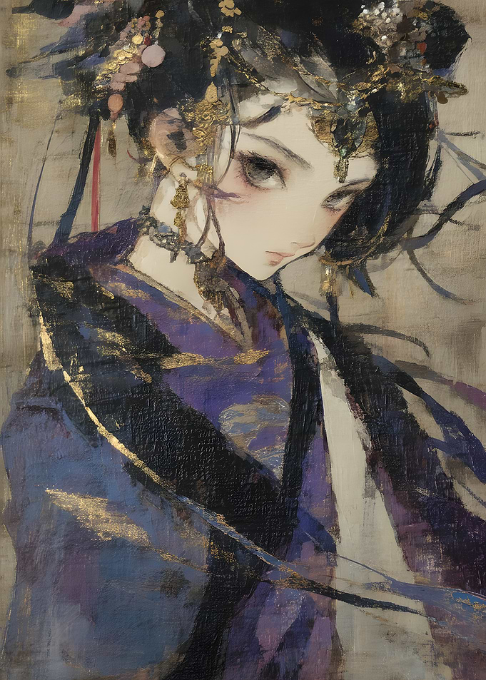 Elegant Portrait of an Asian Noblewoman