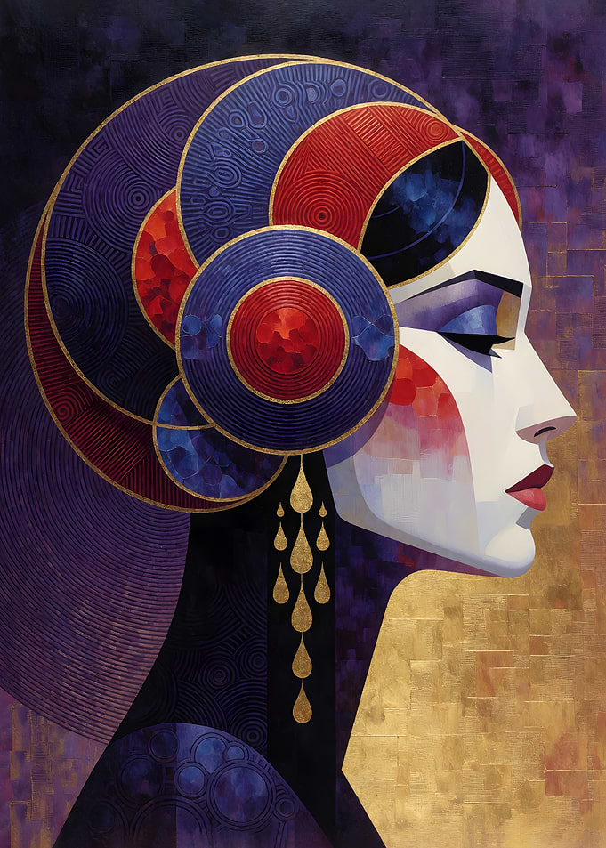 Art Deco Style Portrait of a Woman