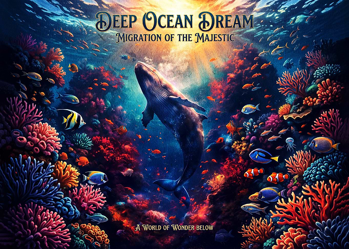 Deep Ocean Dream Whale Poster
