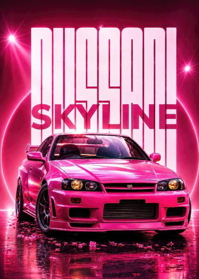 Neon Pink Sakura Drift R34