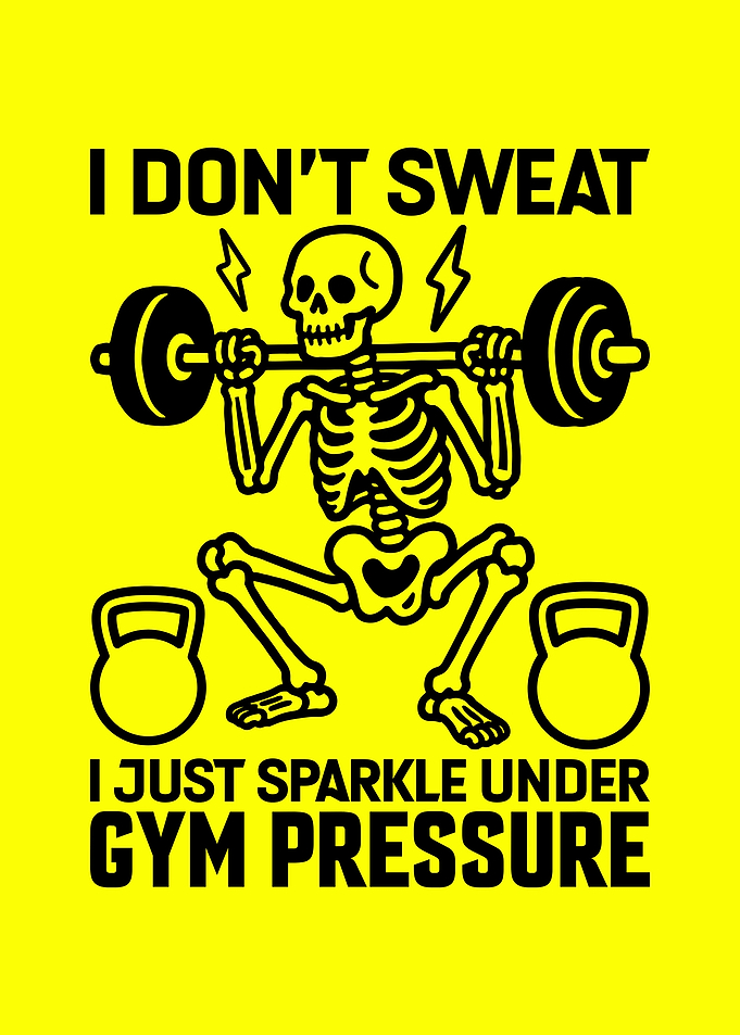 Funny Skeleton Gym Workout Graphic