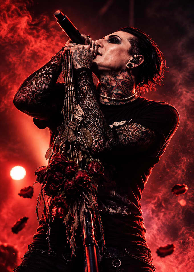 Chris Motionless Singing with Roses