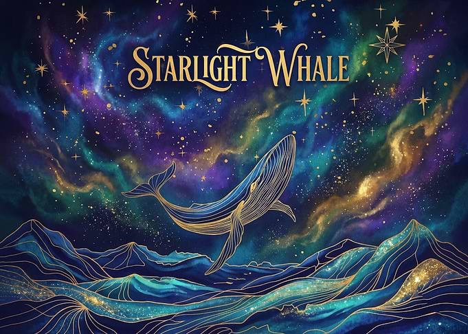 Starlight Whale Cosmic Fantasy Art