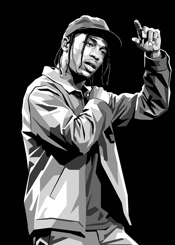Travis Scott Vector Art Portrait