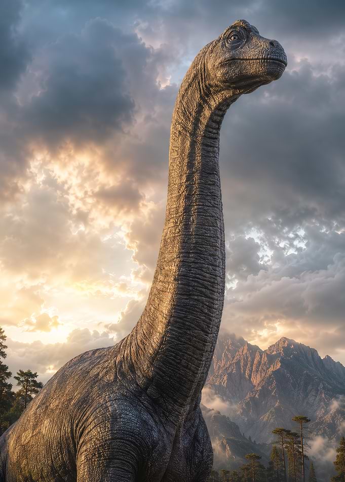 Majestic Brachiosaurus at Sunset
