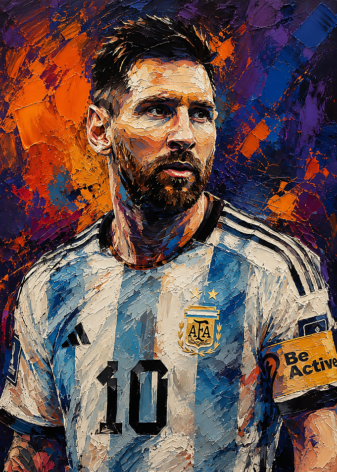 Lionel Messi Argentina Portrait Painting