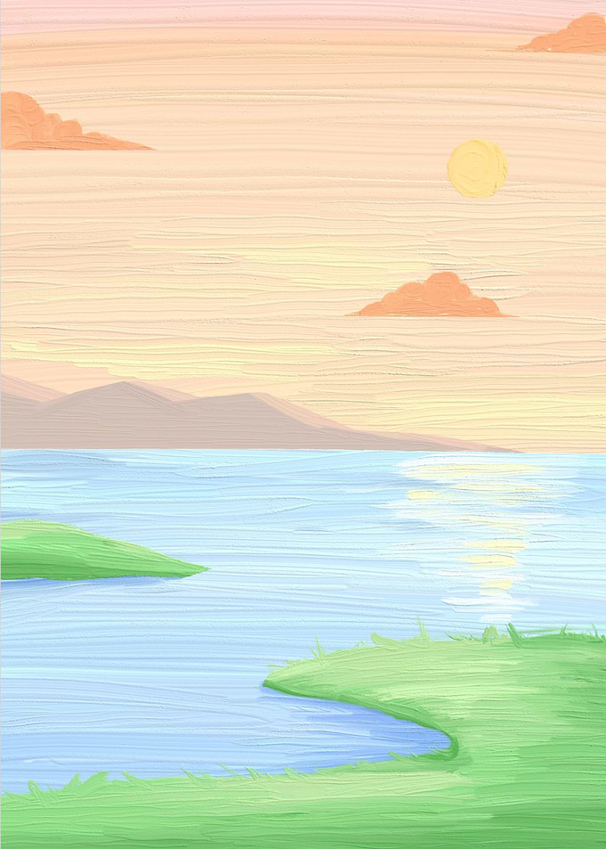 Beautiful Pastel Sunset Over Calm Lake