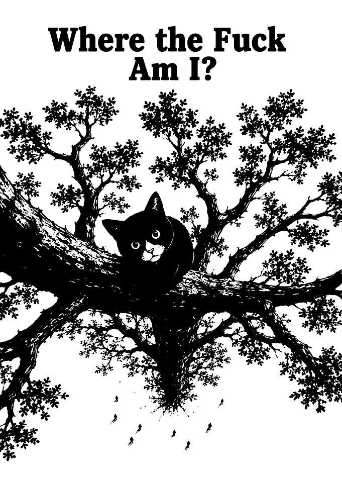 Confused Cat in a Tree