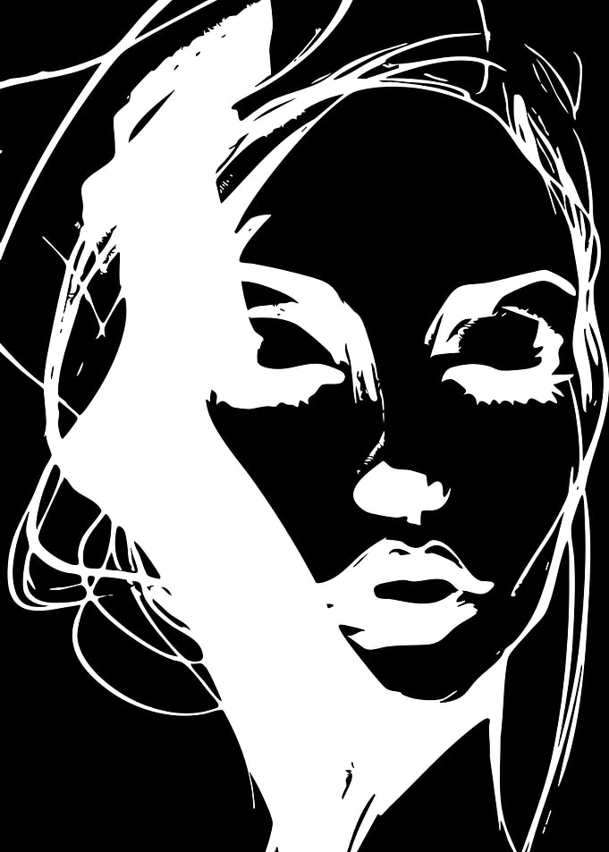 High Contrast Abstract Female Portrait