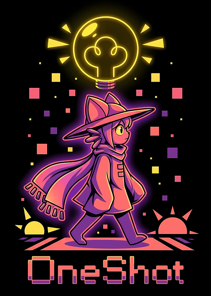 OneShot Niko Neon Pixel Art