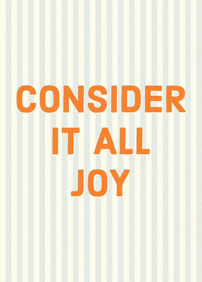 Consider It All Joy Poster (Orange/Blue/Beige)