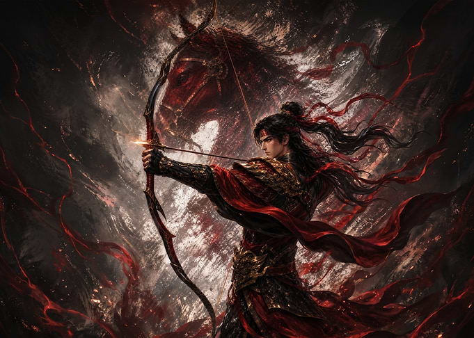 Warrior Archer with Red Horse Spirit