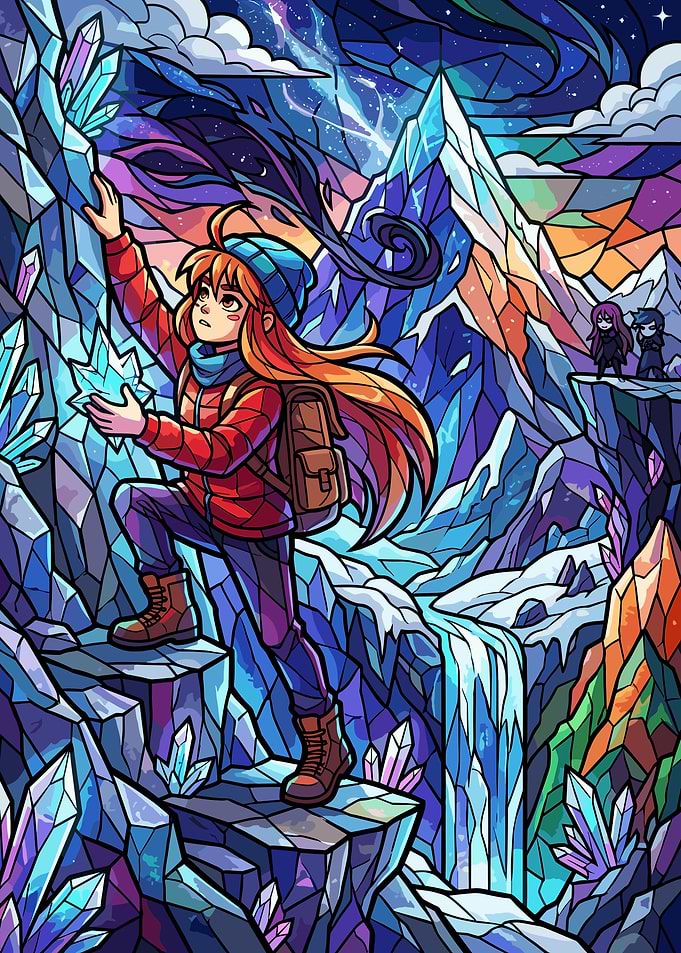 Celeste Mountain Stained Glass Art
