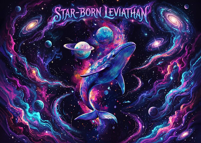 Star-Born Leviathan Cosmic Whale Art