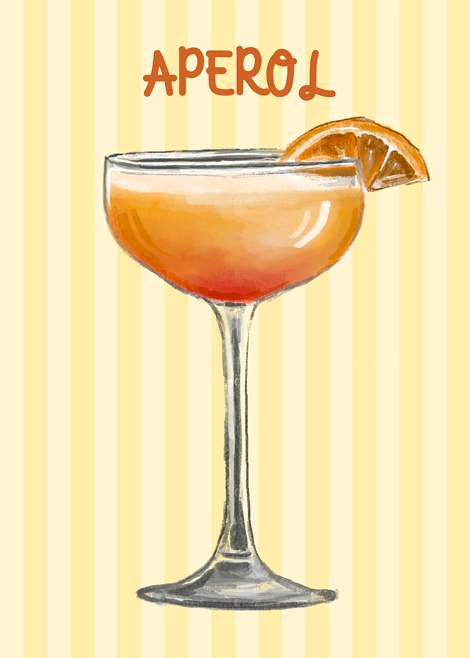 Aperol Spritz Cocktail Illustration