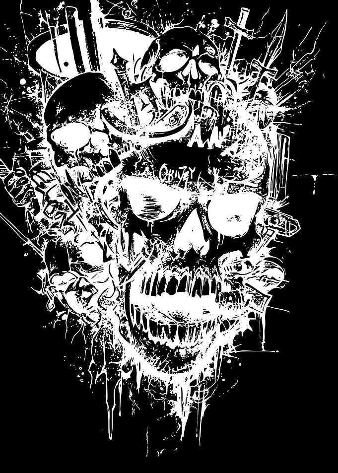 Gritty Grunge Skull Illustration