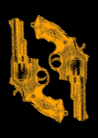Double Revolver Line art Silhouette