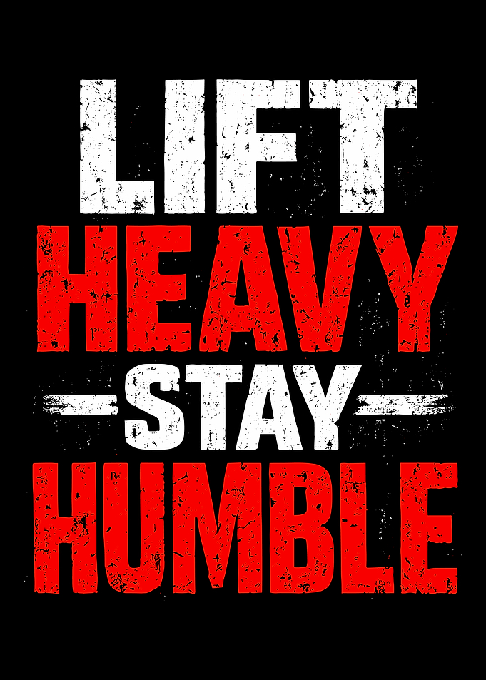 Lift Heavy Stay Humble Motivational Gym Typography Wall Art Poster