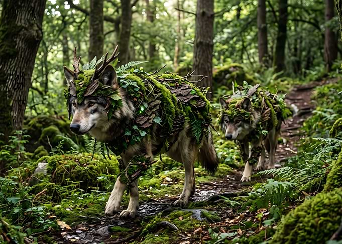 Two Forest Guardian Wolves