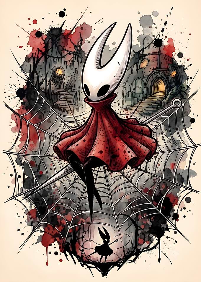 Hornet from Hollow Knight Watercolor Art
