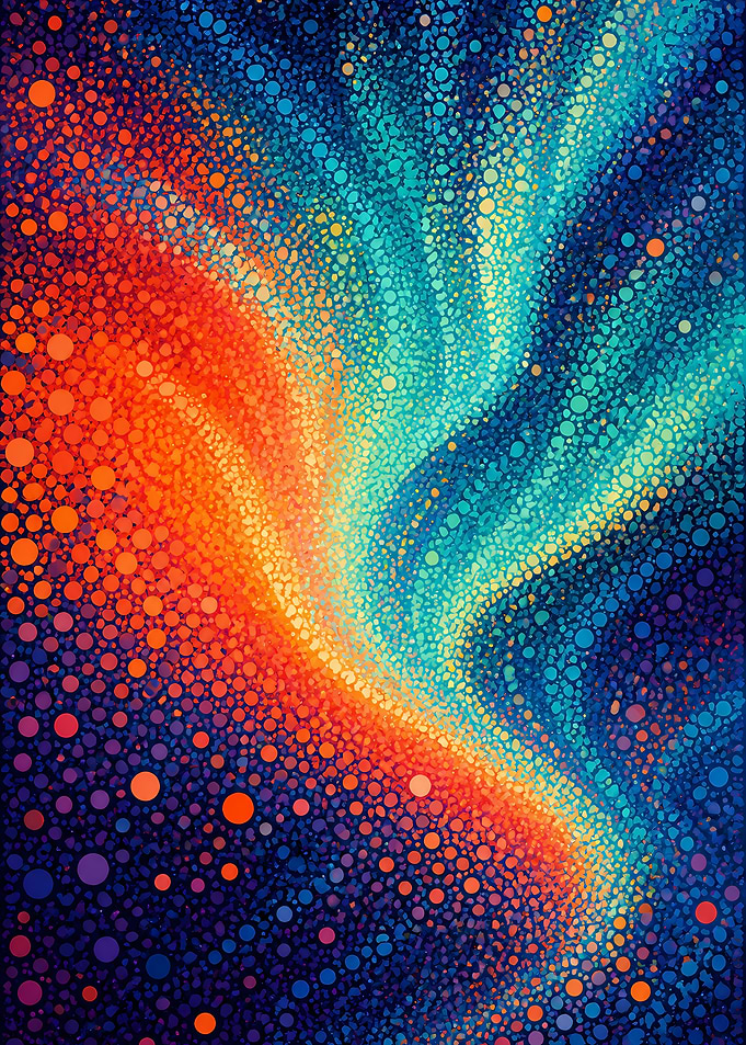 35 - Abstract Pointillist Swirl of Colors