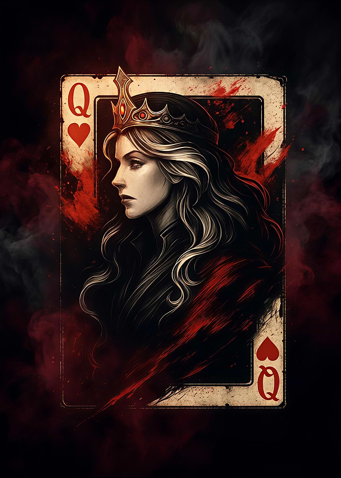 Queen of Hearts Playing Card Art