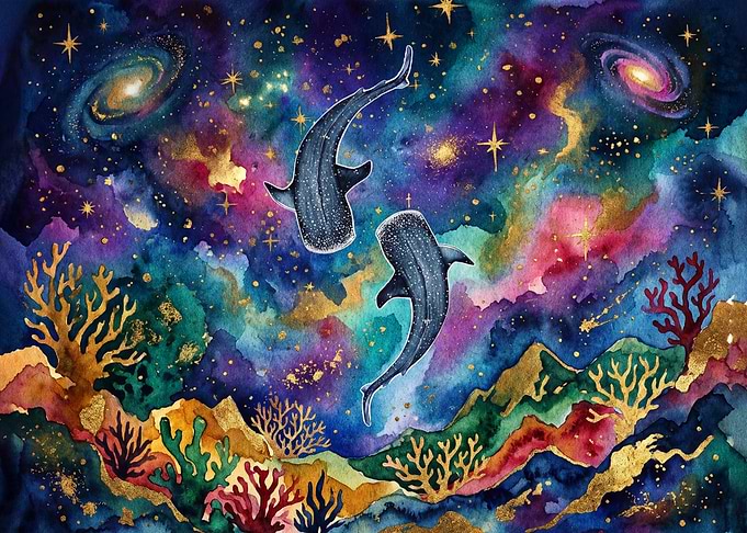 Whale Sharks in Cosmic Ocean