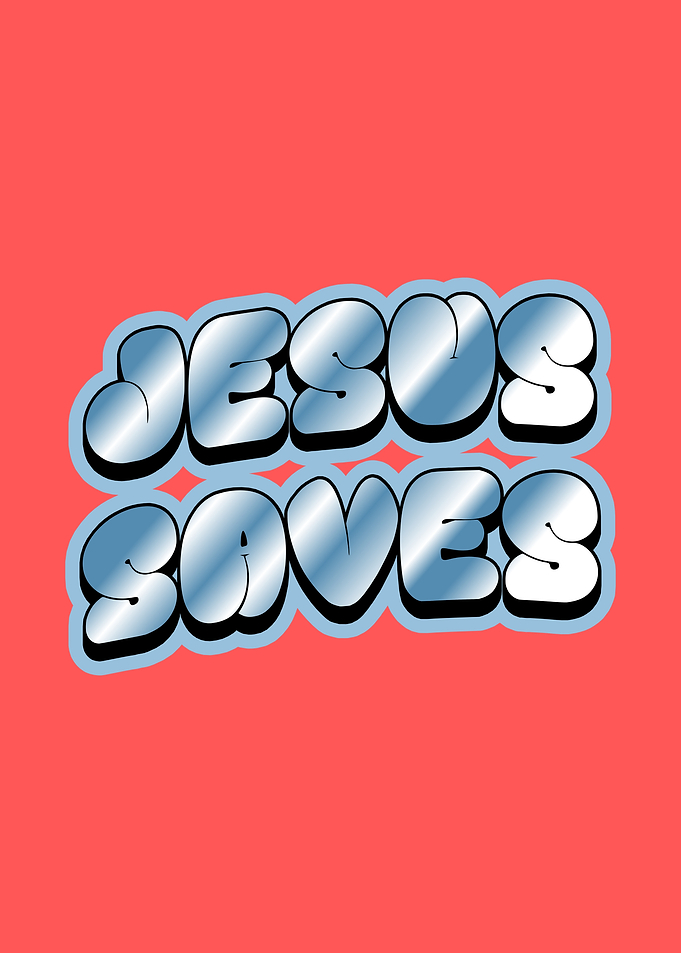 Jesus Saves Graffiti Style Text