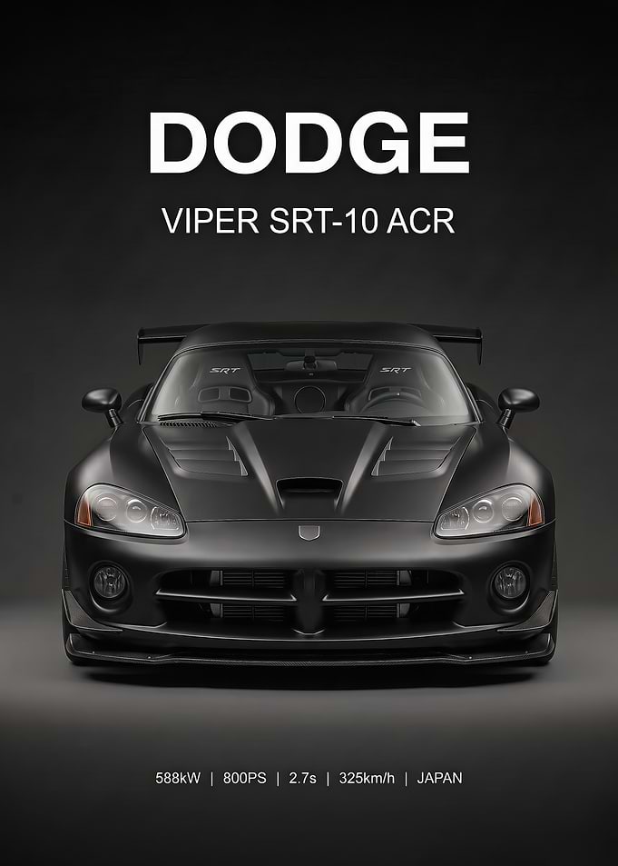 black sleek Viper SRT-10 ACR Poster
