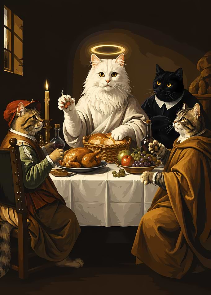 The Last Supper with Cats