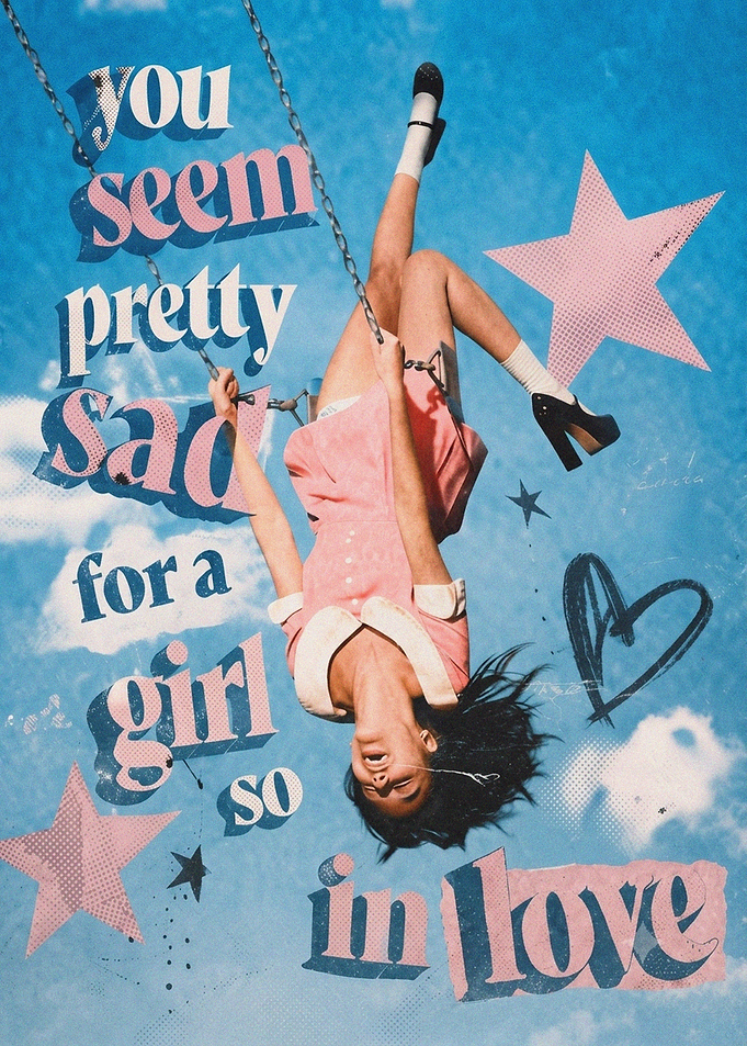 Sad Girl In Love Collage Art